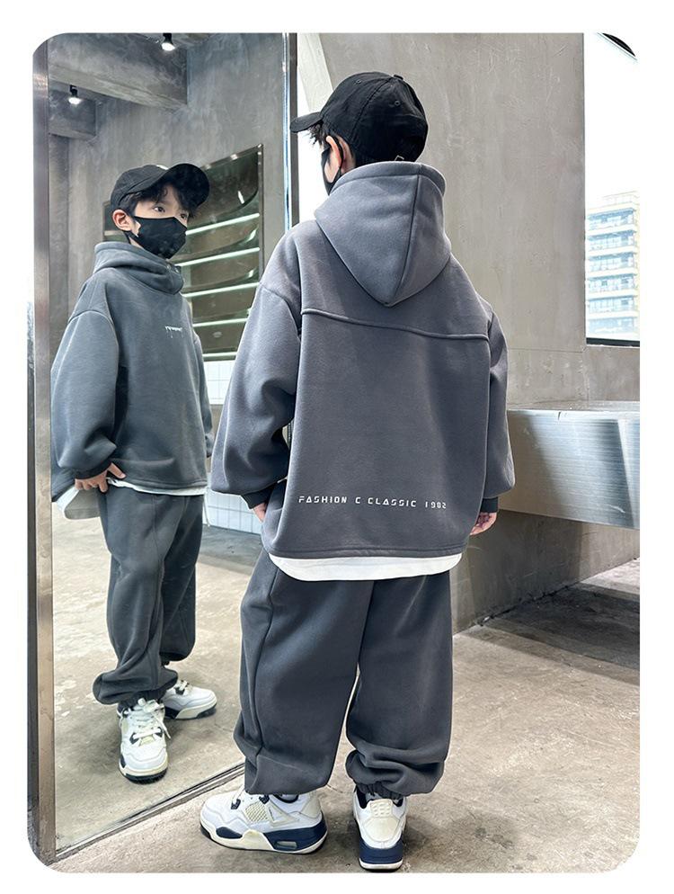 Sportieve Kinder Hoodie Herfst Set - Trendy Jongens Lente/Herfst Stijl voor Middelgrote & Grote Kinderen 2026