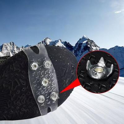 Steigeisen mit 5 Nieten, rutschfeste Bergsteiger-Stollen, Unisex-Schneekrallen-Schuhüberzüge, Wanderzubehör