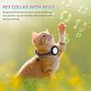 Anti-Lost Tracer Cat Collar Adjustable Waterproof Tracker Case Bell Reflective Lightweight Nylon Pet Collar for Cats and Small