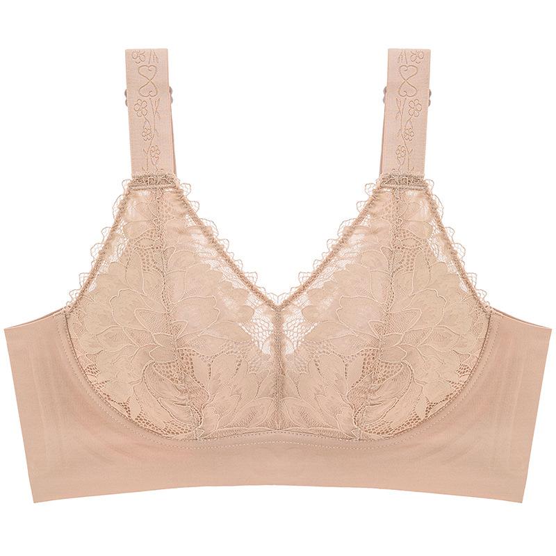 Plus Size Wireless Push-Up Side Support Bra for Large Busts