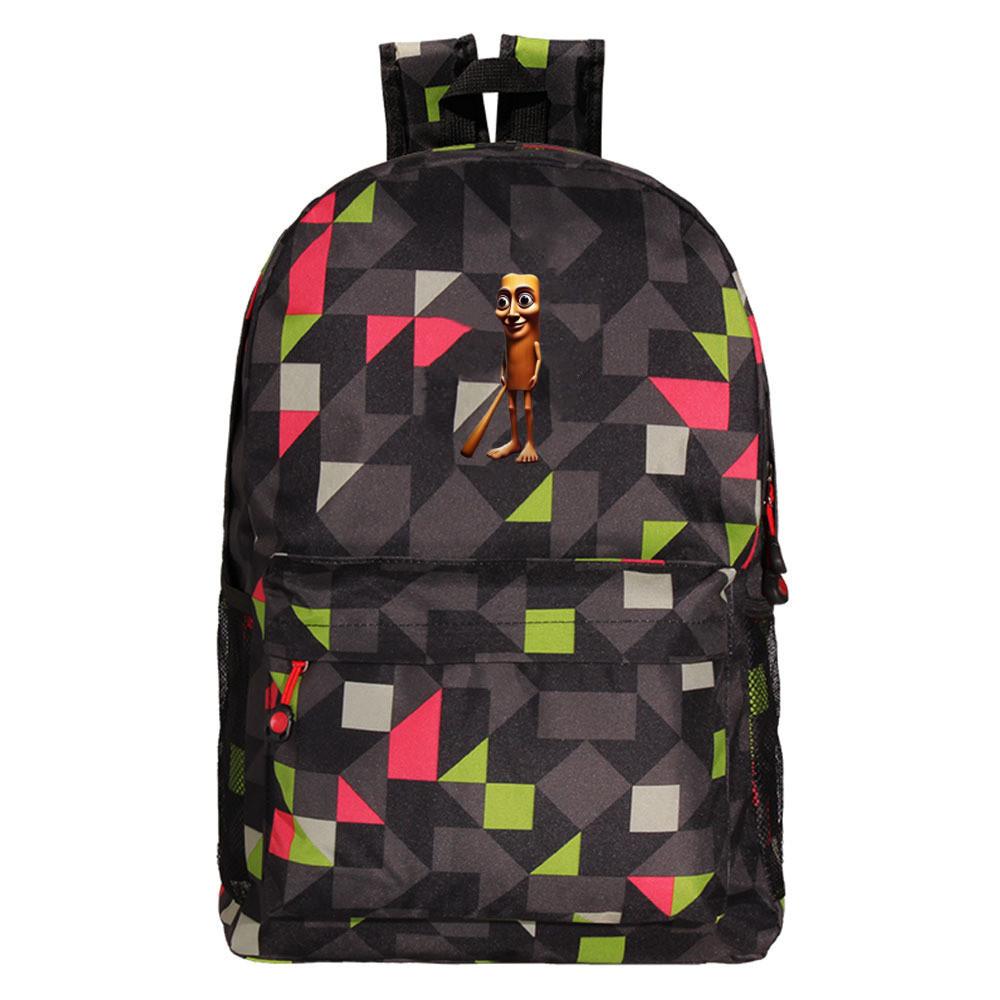 Cartoon Tungtungtungsahur Character Canvas Backpack For School Travel Outdoor
