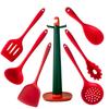 1/7PCS Silicone Non-stick Cookware Tools Red Pot Shovel High Quality Cooking Spoon  Cooking