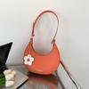 Sweet Style Faux Leather Crescent Bag for Women 2026 New Fashionable Shoulder Crossbody Purse