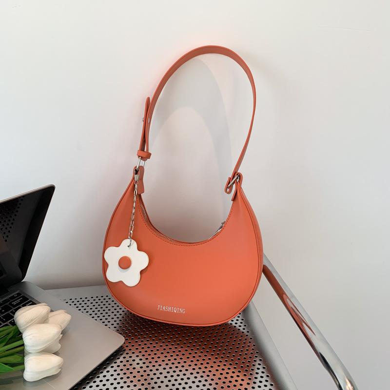 Sweet Style Faux Leather Crescent Bag for Women 2026 New Fashionable Shoulder Crossbody Purse