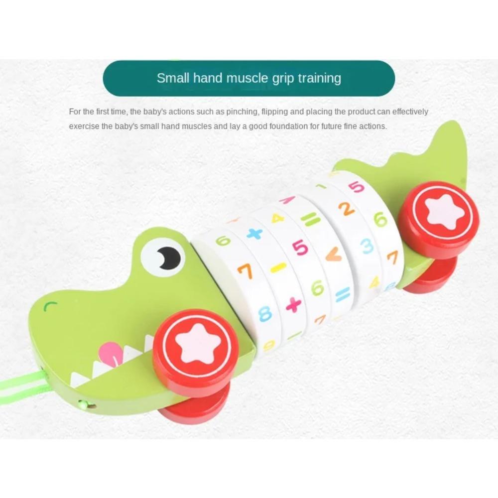 Wooden Animal Push Down Car Pull Rope Car Towing Toys Push and Go Baby Girl Walker Duck Puppy for Kids Early Education Toddler