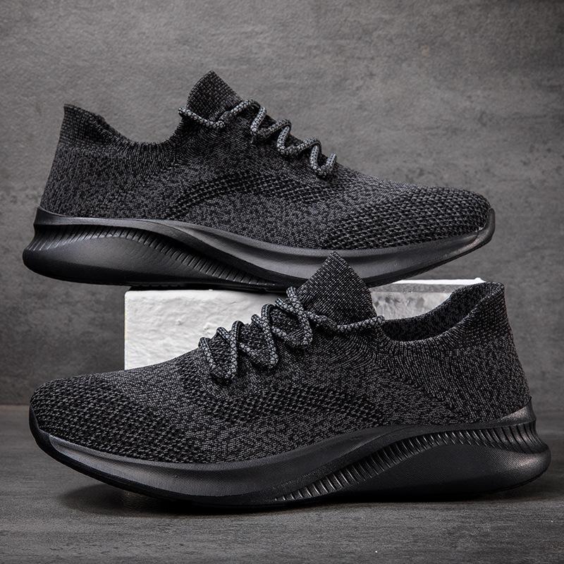 Spring And Summer Running Sports Casual Shoes Flying Woven Mesh Men'S Shoes Trendy Shoes Overfitting Lazy Shoes
