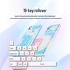 Blue & White Backlit Gaming Keyboard - Full Size Mechanical Feel, Wired USB