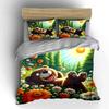 Cheerful Bear Relaxing In Nature Exquisite Three-Piece Bedding Set Gift For Kids And Adults