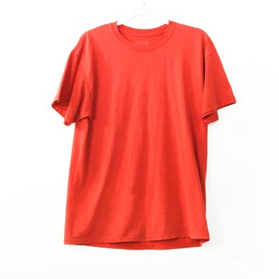 Gildan Mens Orange T-Shirt Solid Short Sleeve Round Neck Pure Cotton Size L