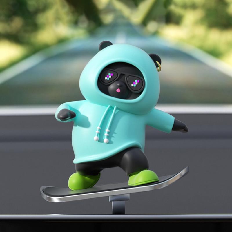 Cartoon Animal Car Interior Center Console Decoration Sliding Bear Dashboard Ornament Anime Auto Accessories 2024Creative Gifts