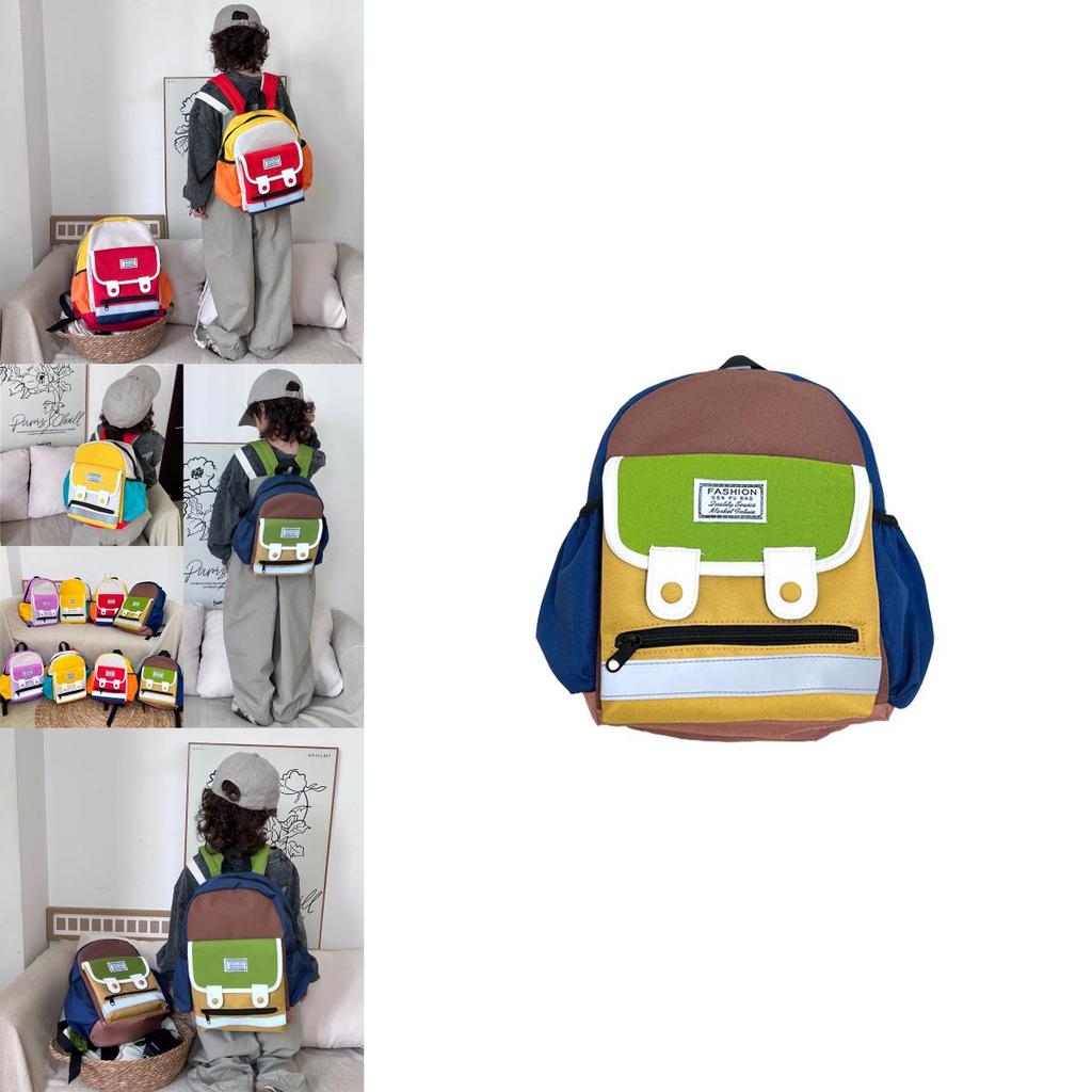 Modern Trendy Dual Color Letter Backpack For School Lightweight And Breathable Design