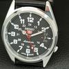 AUTOMATIC VINTAGE REFURBISHED SEIKO 5 JAPAN MENS BLACK DIAL WATCH a445511-1