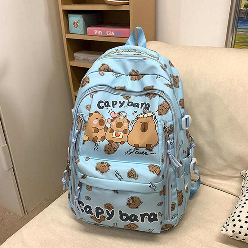 Cute Capybara Backpack Cartooon Large Capacity Backpack For Girls Boys Student Teenager Children's Primary Schoolbags