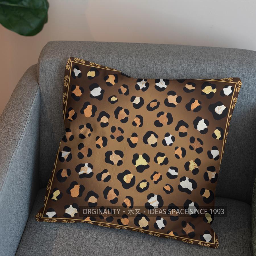 2D Buntes Leopardenmuster Dekorative Kissenhülle Muster Kissenbezug Geeignet für Sofa Schlafzimmer Auto Kissenbezug
