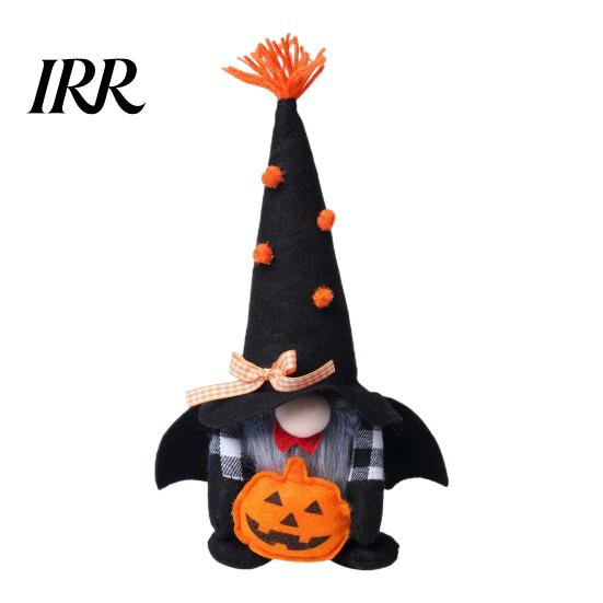 Festive Home Decor Halloween Plush Gnome Decoration, Spooky Orange Black Boo Pumpkin Swedish Tomte Decorative Toys Figurine, Elf Dwarf Ornaments