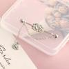Heart Pendant Long Ear Stud Ear Bone Stud Industrial Barbell Earring Cartilage Stud Earrings