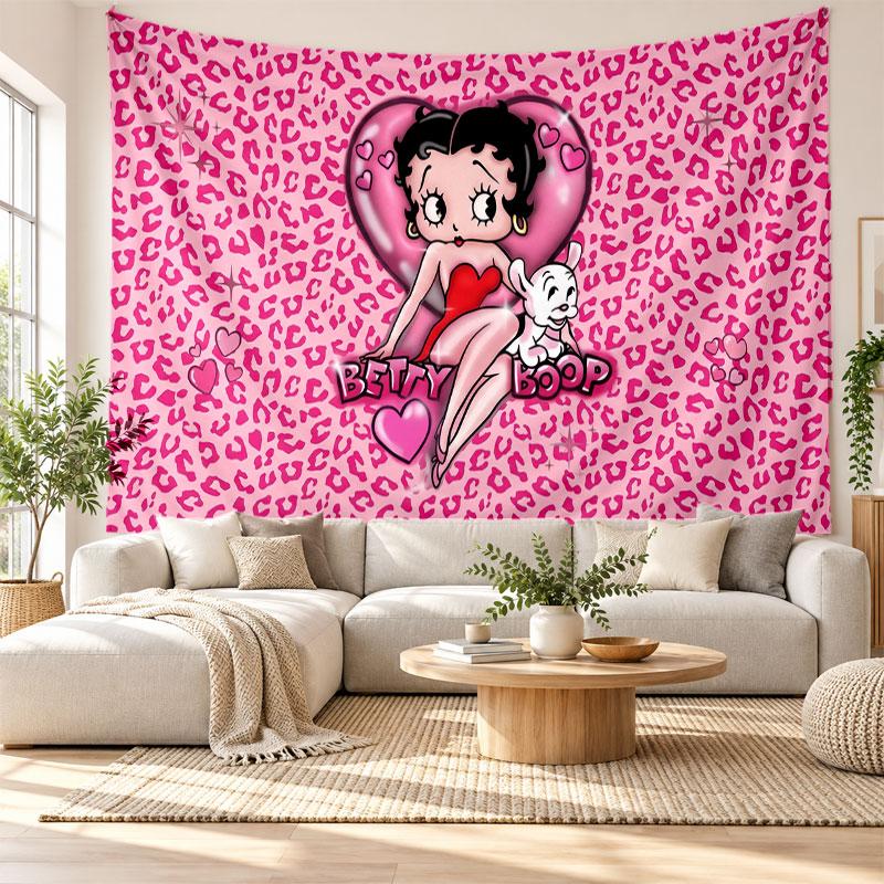 Betty Boop Wall Tapestry Home Decor Hanging Cloth Art Background Tapestry for Bedroom