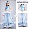 Trendy Blue Jazz Dance Costumes for Girls - Fashionable Performance Outfits for Children's Fashion Shows