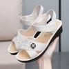 Fashion 2025 New Women's Summer One Word Wedges Casual Sandal Soft Sole Non Slip Hook Outdoor Mom's Sandals Elderly Sandal
