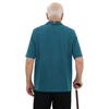 Mens Alzheimer Care T-Shirt Open Back Overlap Short Sleeve Lapel Zipper Neck Adaptive Top