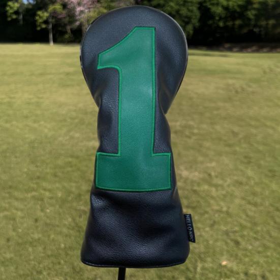 Faux Leather Golf Club Head Cover for Drivers Fairway Woods Hybrids No.1/3/5/U Headcover Soft Velvet Green Putter Head Protector