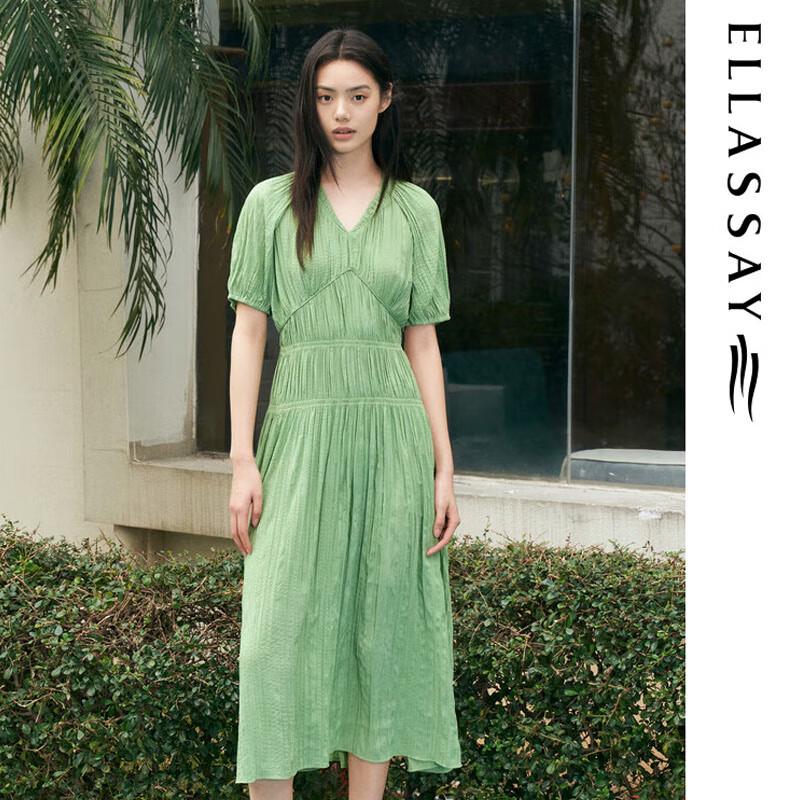 ELLASSAY Ruched Waist Short Sleeve Dress S