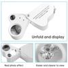 Adjustable Lighting Foldable Jewelry Magnifier Handheld Magnifier  for Jewelry Inspection
