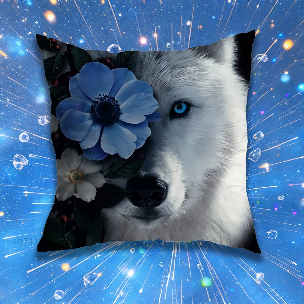 Wolf Pillow Case For Home Bedroom Car Office Decoration Living Room Sofa Cushion Cover Suitable