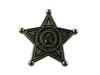 Star Sheriff Badge, Safety Pin Brooch, Dark Silver