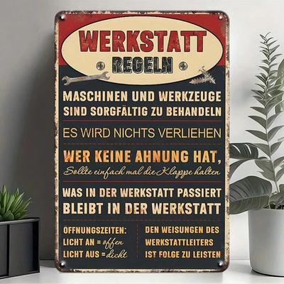 Vintage Workshop Metal Tin Signs Home Decor Wall Art 8x12 Inches