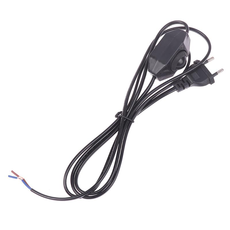 1,8M skjøteledning med dimmer Eu-plugg Kontrollbryter Strømkabel Ledning Eu-plugg For bordlampe 220V Elektrisitetsledning