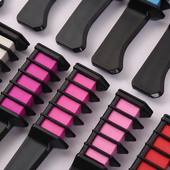 Hair Chalk Comb 6 Colors Washable Instant Hair Dye Comb Halloween Christmas Cosplay Party Disposable Temporary Hair Coloring Comb