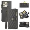 Flip-Schutzhülle für iPhone 17 Pro Max/16/15/14/13/12/11 Pro, Brieftaschen-Handyhülle mit Kartenhalter, Handgelenkschlaufe, Reißverschlusstasche für Münzen