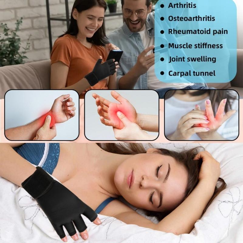 Cold Therapy Wrist Support With 30% Strongers Gels Cooling Finger Compression Ice Glove Long 2Hour Cold Retention