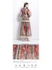Elegant Classical Court Style Spring 2025 Printed Cinched-Waist Long Dress