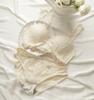 Japanese-style girl's lingerie for small busts, push-up wireless bra adjustment set, embroidered lace bra
