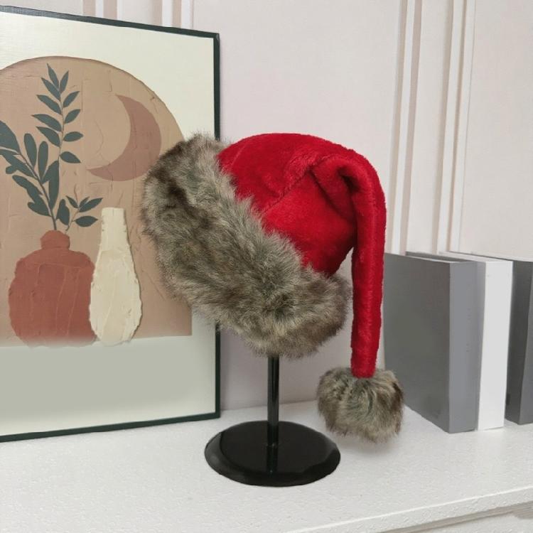 Traditional Red Santa Hats For Adult Holiday Costume Accessory Plush Christmas Hats for Festival Celebration Gathering