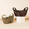 Women Natural Cowhide Leather Dumpling Bag For Ladies Casual Minimalist Adjustable Crossbody Hobos Bag Commuter Bag Accessories