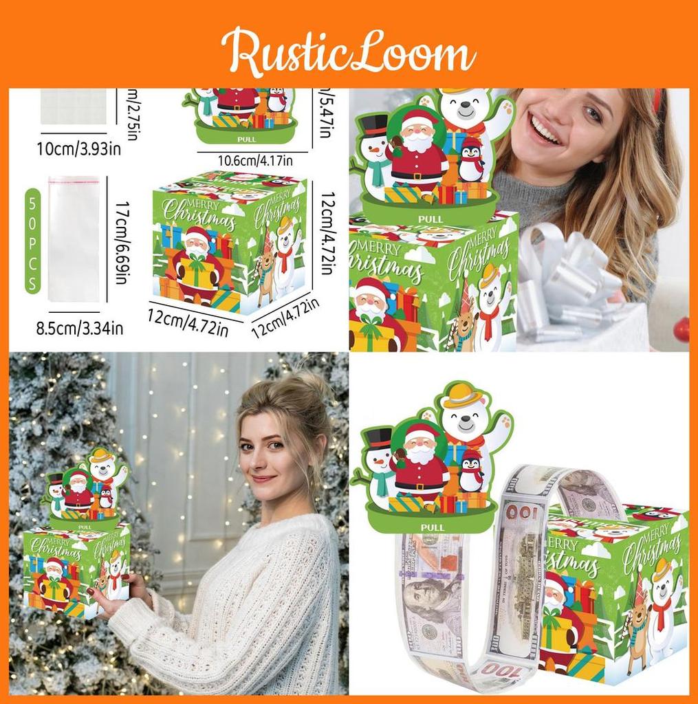 Christmas Penguin Snowman Pattern Paper Table Decor Gift Box For Celebrations