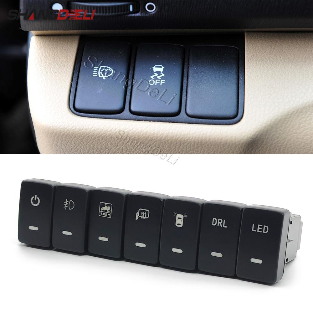 Car Parking Radar Sensor Switch Power On Off LED DRL Fog Light Button For Honda Fit STREAM City Accord 8 2008 - 2013 Accessories