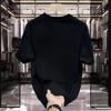 Mens American Style Heavyweight Cotton Loose Short Sleeve Cartoon Moon Print T Shirt