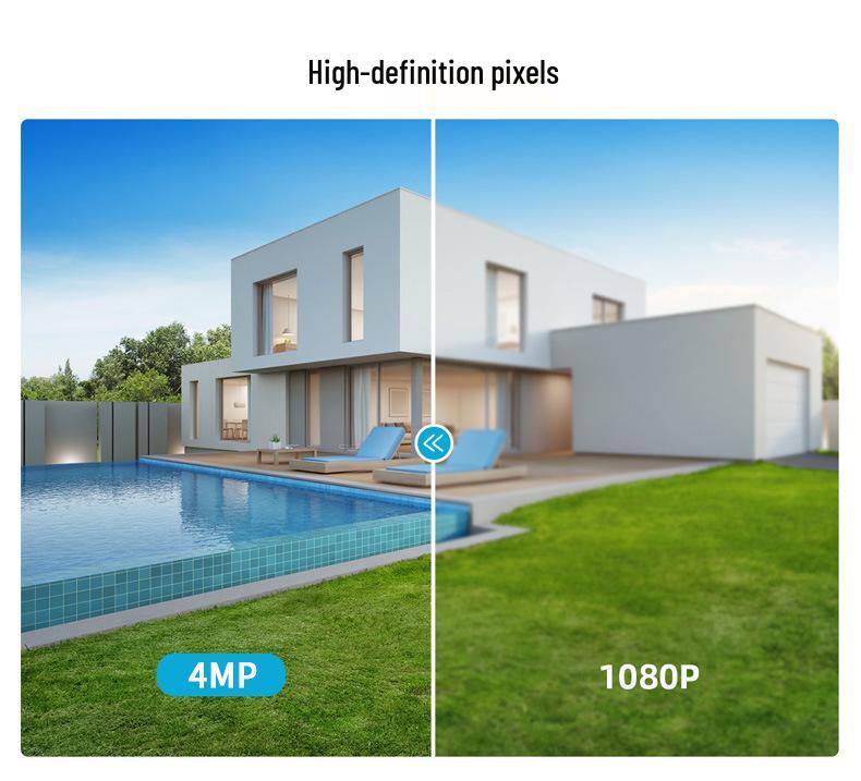 Solar-Powered Dual-Lens Surveillance Camera, 10X Zoom, Full Color, Outdoor Waterproof, Mobile Alarm Monitoring.