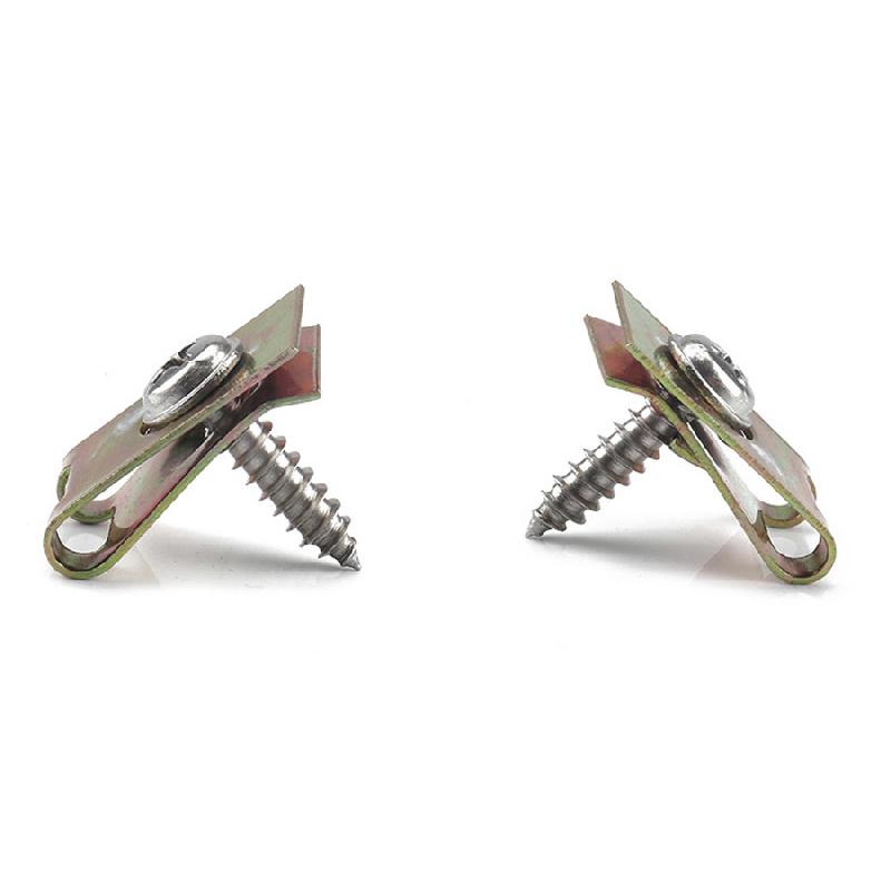 200 Pcs Assorted U Clip Nut Fasteners Flange Self Tapping Screws Rust Resistance