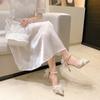 French fairy style wedding shoes women's shoes wedding dress two wear silver not tired feet 18-year-old adult ceremony high heels