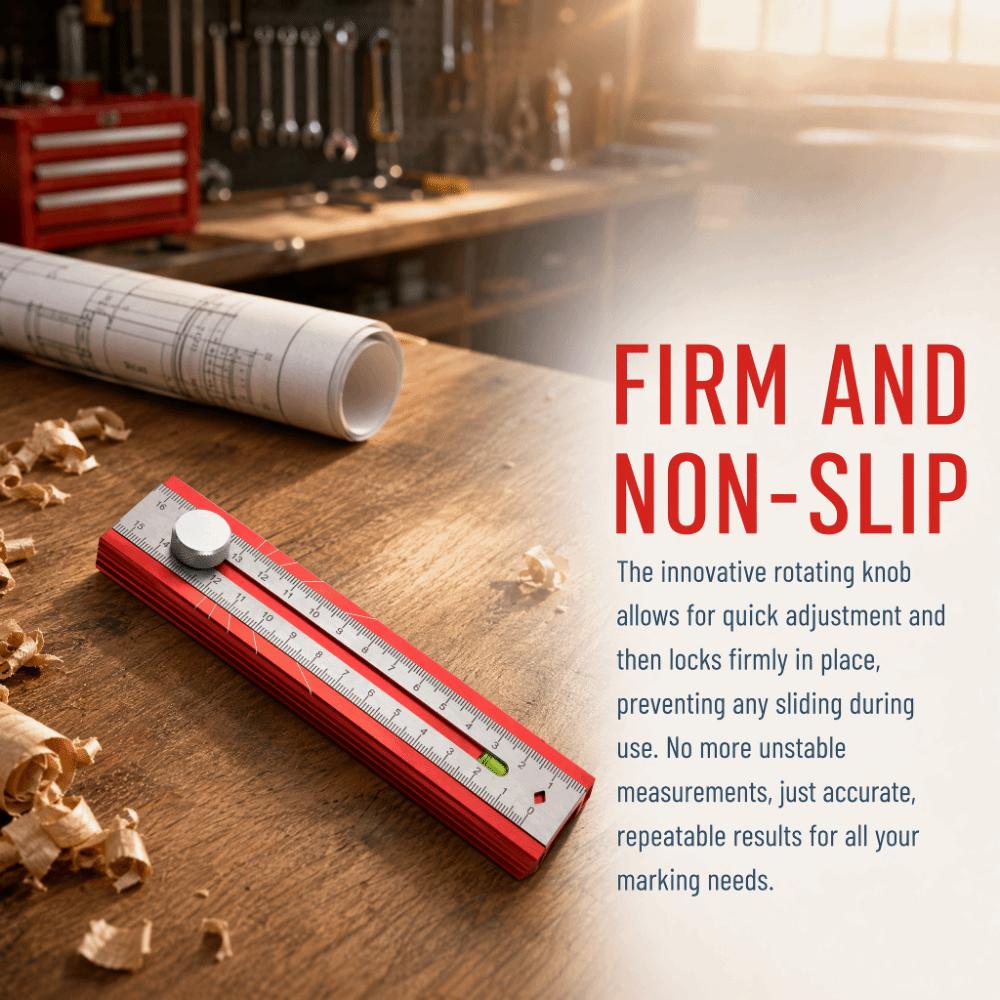 Foldable Design Marking Protractor Adjustable Positioning Multifunctional Level Ruler Woodworking