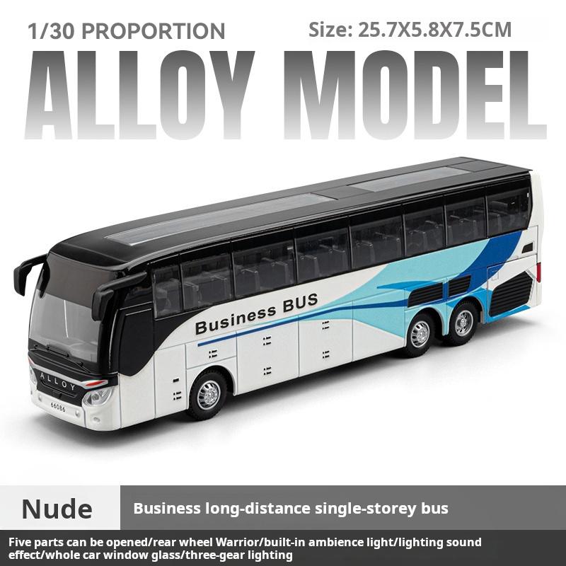 

1:30 Realic Alloy Luxury Bus Simulation Tourist Bus Original car paint Model car Sound and Light Durable Boys gift белый