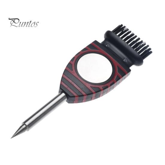 Efficient Club Cleaning Brush Golf Double-Headed Flexible Bristles Sharp Tip Stainless Tool Steel Shaft Groove Scrubber Cleaner Accessories Durable