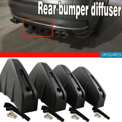 New 1/4pc Universal Car Rear Bumper Diffuser Shark Fin Spoiler Rear Bumper