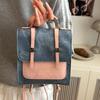 Solid Color Simple Korean Version of Women's One-shoulder Crossbody Bag Niche Design Personality Ins Casual Small Backpack