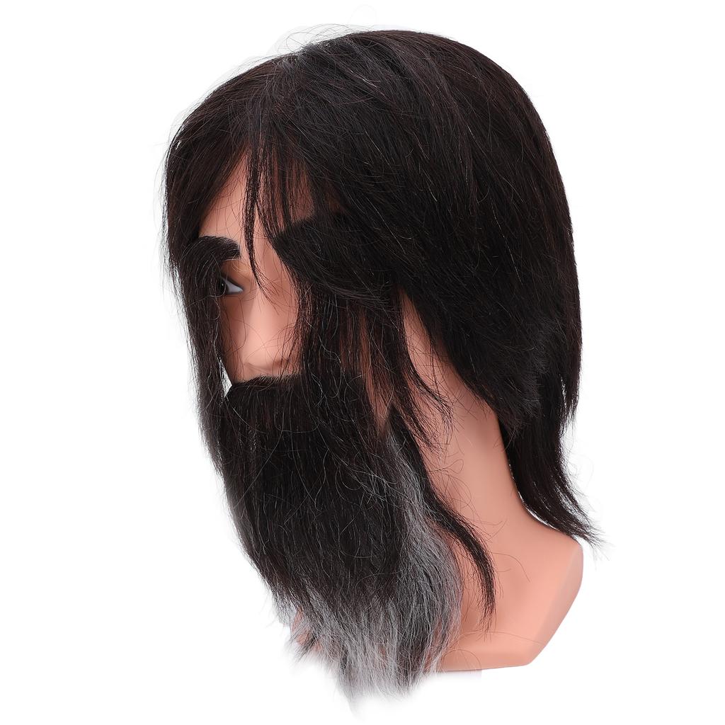 Barber Male Mannequin Head Manikin Training Head Reusable Men Mannequin Head with Beard for Beauty